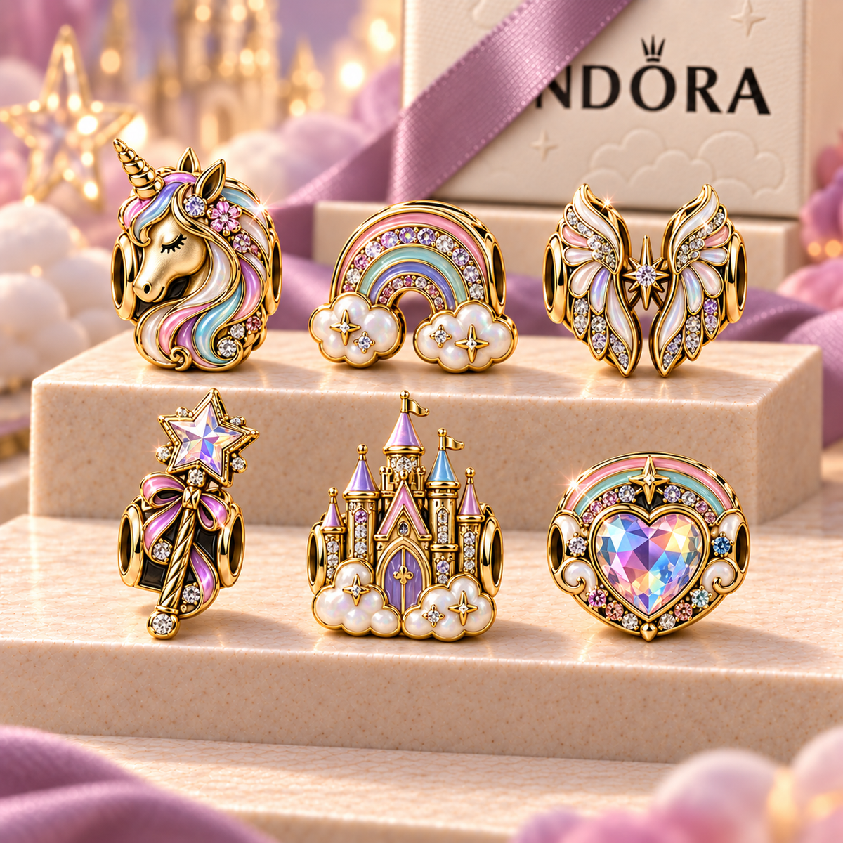 UNIC Gold Charm Bracelet Set PNPA