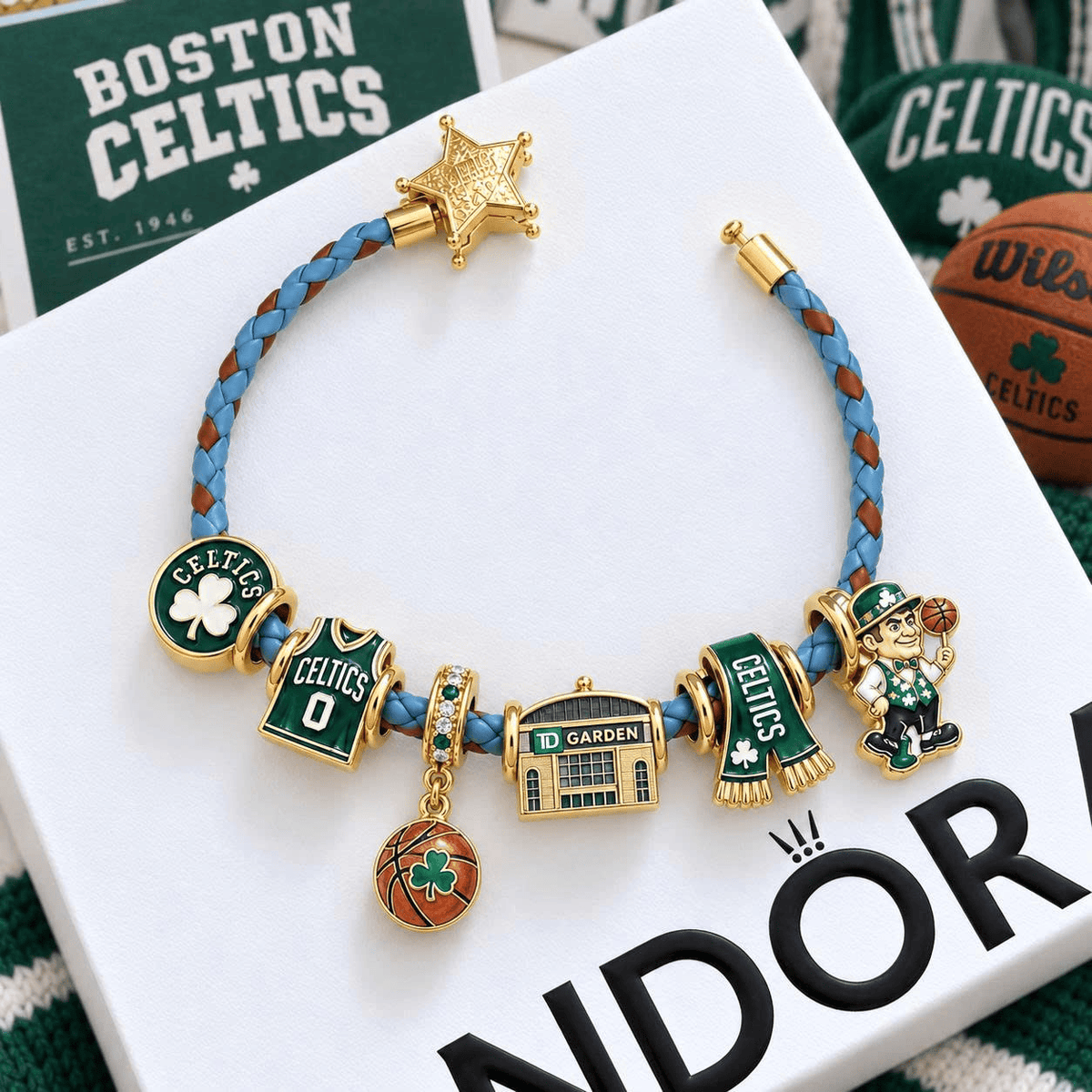 BNCS Braided Leather Charm Bracelet Set VTH