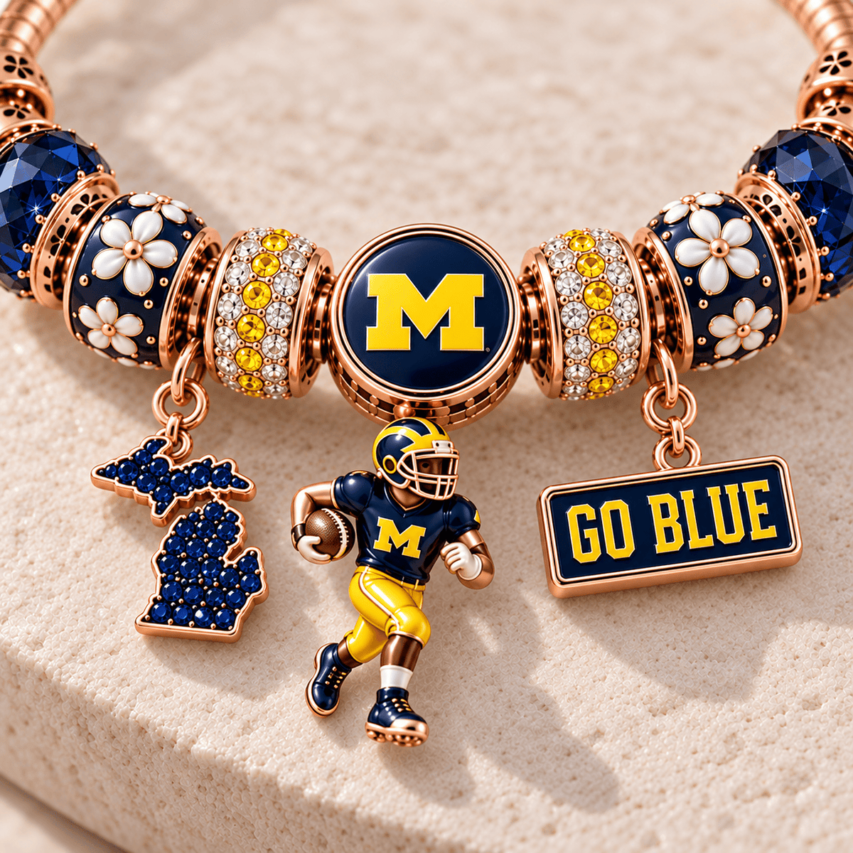 MWR Gold Charm Bracelet Set NHVH