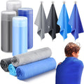 4-Piece Quick-Dry Swim Towels for Diving, Swimming, Triathlons - Blue, Navy, Gray, Black (13x17 Inch)