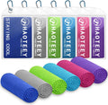 40"*12" Cooling Towels 6 Pack, Sports Neck & Face Cool Rags for Hot Weather, Athletes Yoga Gym Golf