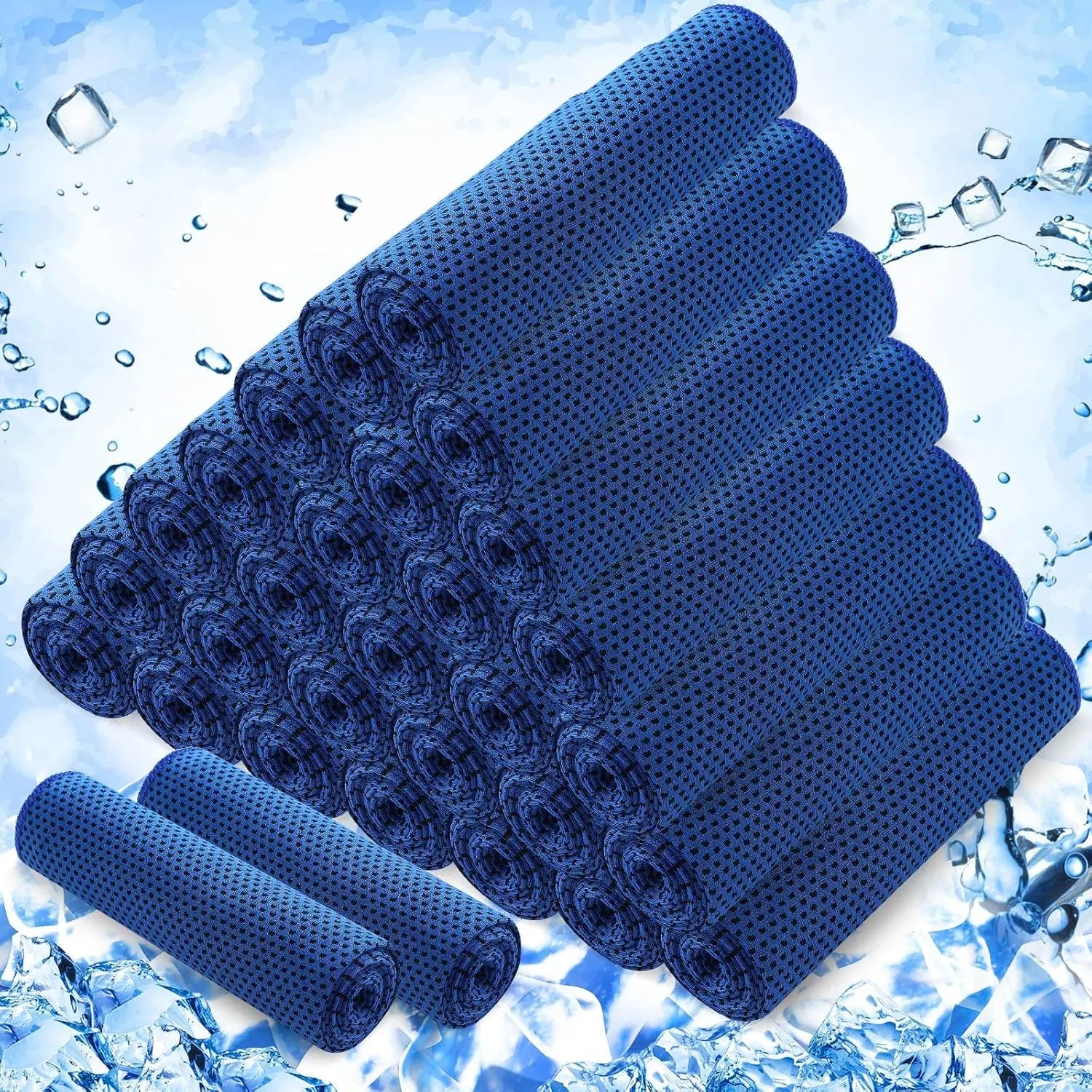 30 Pack Cooling Towels, 40"x12" Ice Breathable Soft Chilly Sweat Rag Microfiber for Gym, Neck, Face, Yoga, Golf, Sport Running