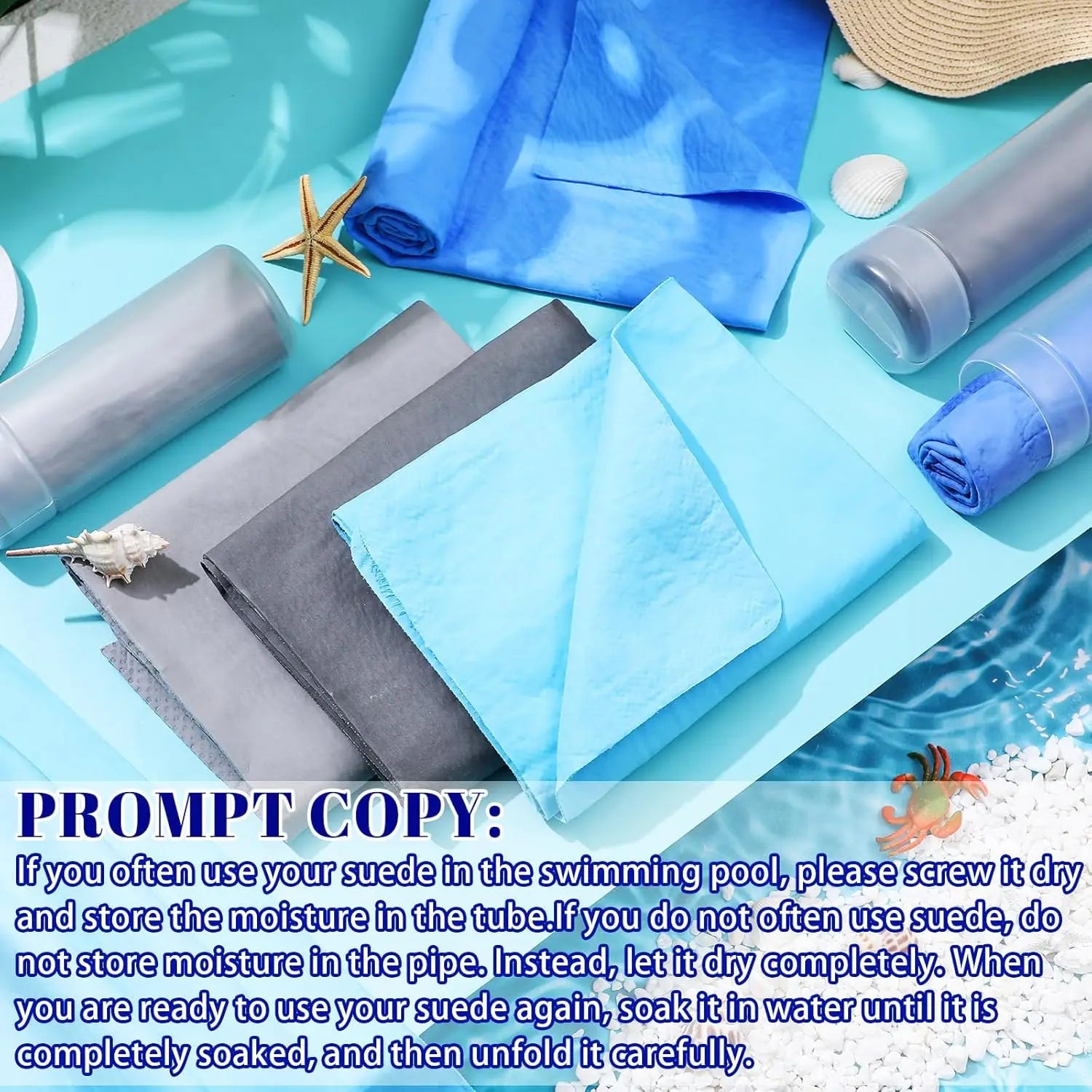 4-Piece Quick-Dry Swim Towels for Diving, Swimming, Triathlons - Blue, Navy, Gray, Black (13x17 Inch)