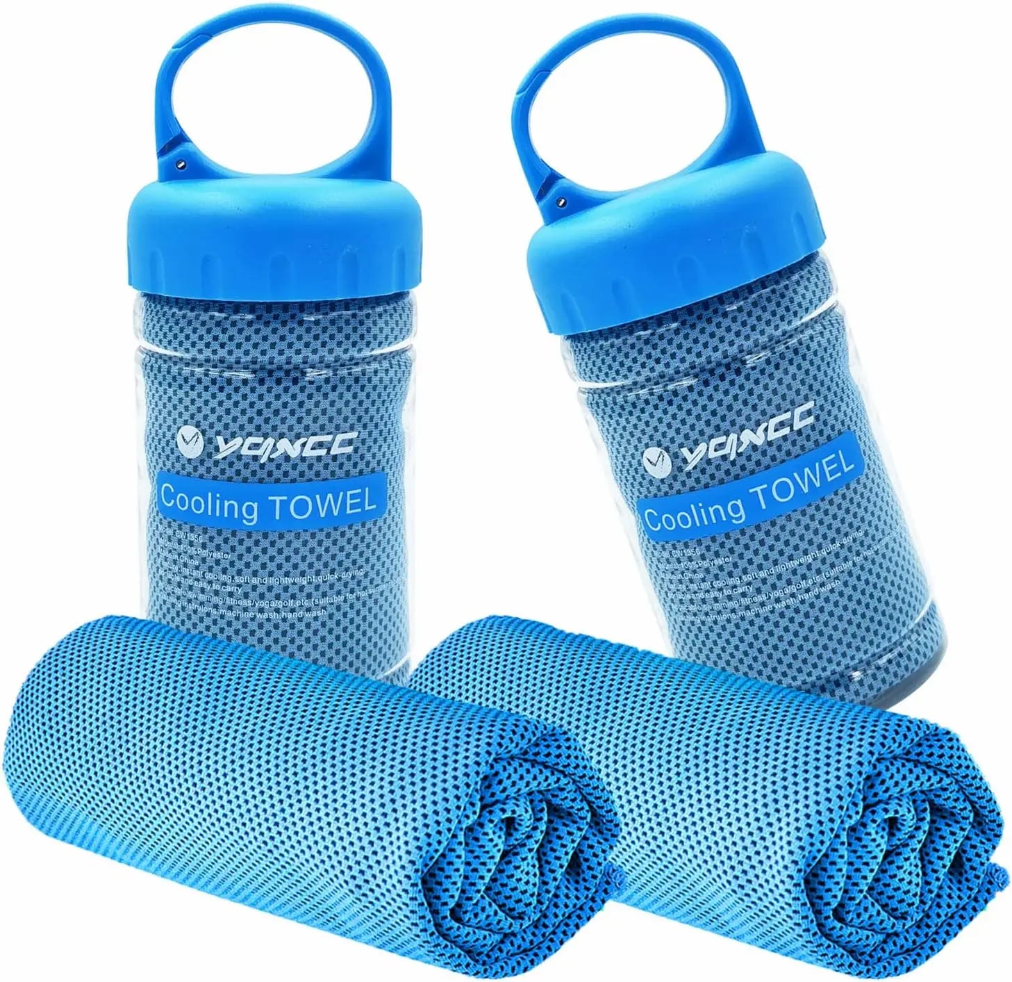 Cooling Towel 2 Pack 47x12 Inches, Soft Breathable for Neck, Yoga, Golf, Gym, Camping & More Activities