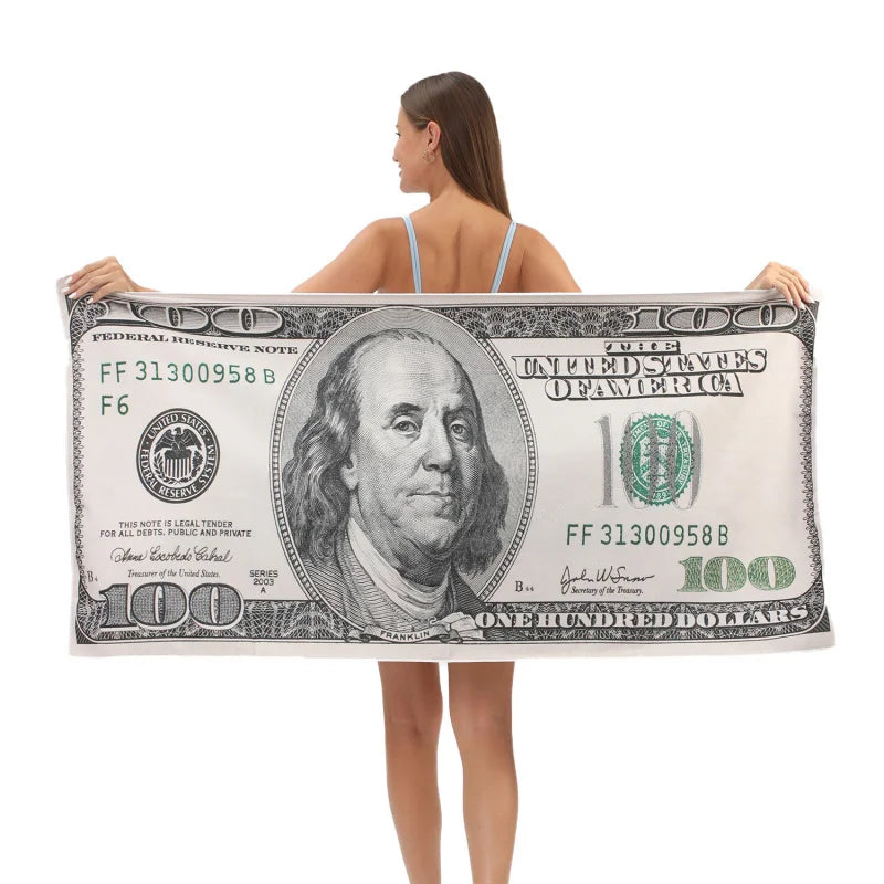 Hot selling European and American dollar ultra-fine fiber beach towels with printed oversized towels and bath towels